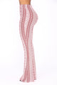 Holly High Rise Printed Pants - Red/White