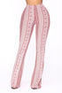 Holly High Rise Printed Pants - Red/White