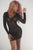 Isabela Rhinestone Dress - Black/Black