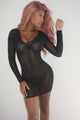 Isabela Rhinestone Dress - Black/Black