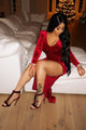 Love Sex Magic Velvet Dress - Wine