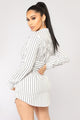 Well Suited Striped Shirt Dress - White