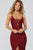 Azariah Lace Up Maxi Dress - Burgundy